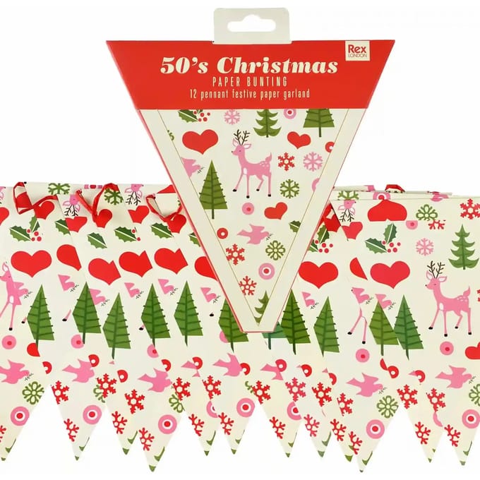 50's kerst papieren slinger Rex London