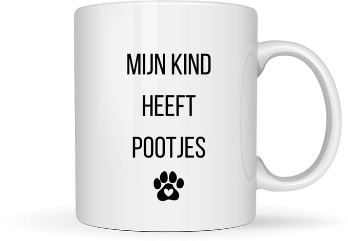 Mok ''Pootjeskind'' – grappige dierenmok – 330ml