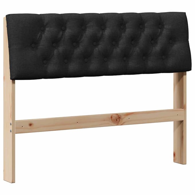 vidaXL Gestoffeerd hoofdbord Zwart 100 cm Massief grenenhout