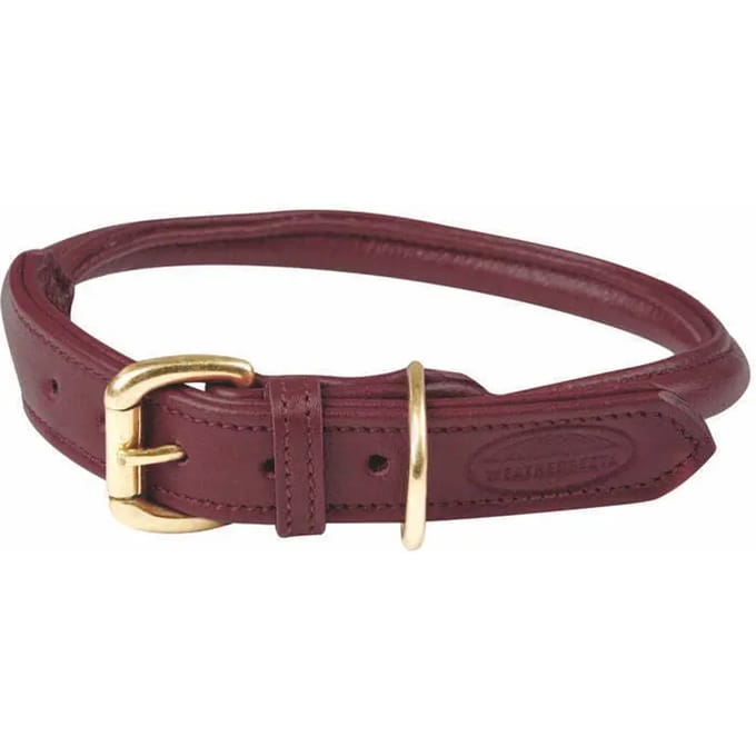Opgerolde leren hondenhalsband Weatherbeeta