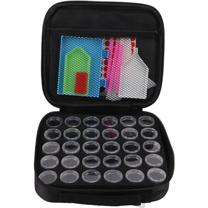 Boîte de peinture strass 30 compartiments Design transparent Portable Compact Récipients de rangement pour perles Art gray