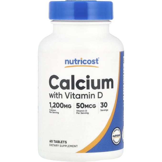 Nutricost, Calcium met vitamine D, 60 tabletten