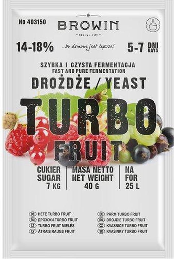 Browin - Wijnmaakgist - Turbo Fruit - 5-7 Dagen - 14-18% Alcohol