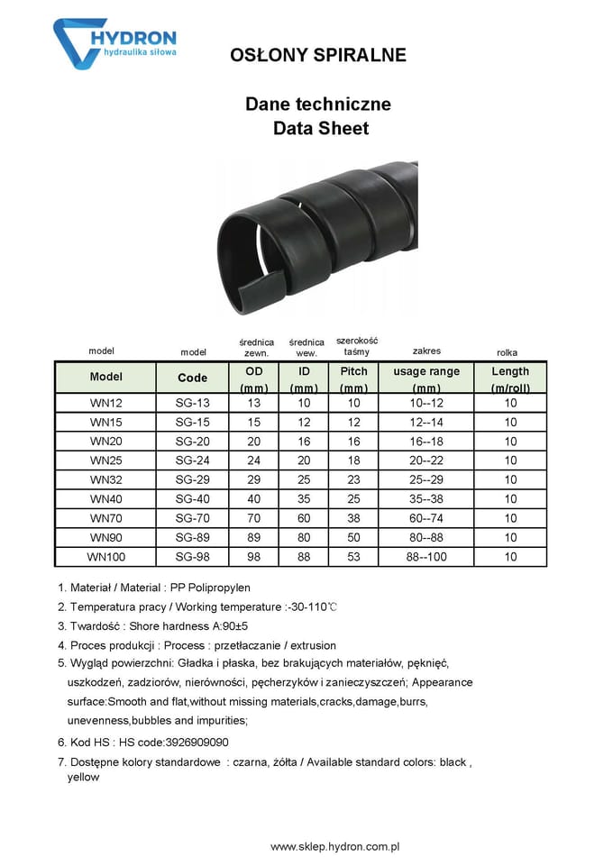 Gaine Spirale de Tuyau Jaune Wn25 Plage 22-30Mm