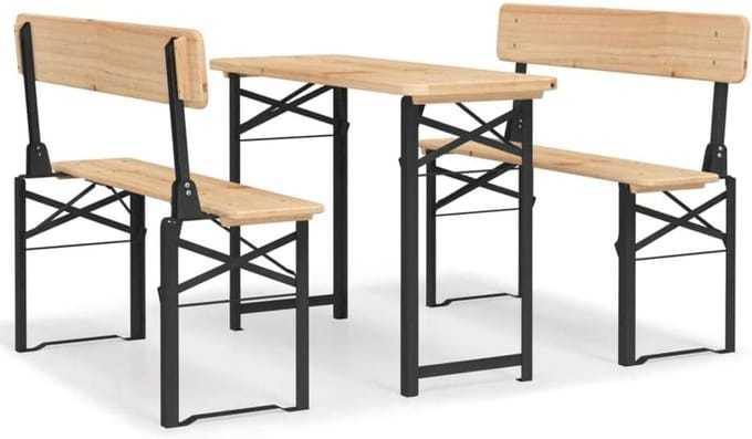 Bier Tafel Set - Hout Tafel - Buitenfeesten - Inklapbaar Ontwerp - 115 cm - Bruin