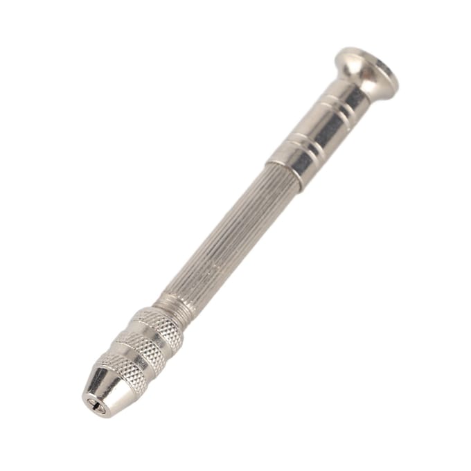 Zilverkleurige Handboor met 10 HSS Boortjes Boorgereedschap voor PCB Horlogereparatie
