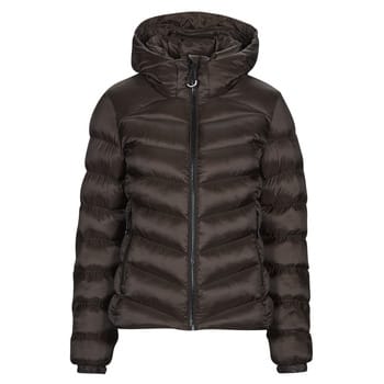 Superdry Hooded Fuji Padded Jacket Dames Jas - Dark Oak Brown - Maat S