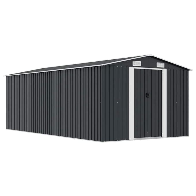 vidaXL - Tuinschuur - 257x489x181 - cm - metaal - antracietkleurig