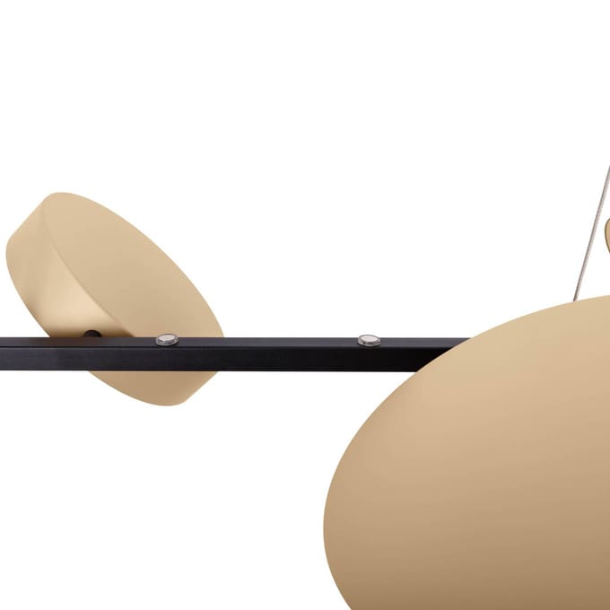 Näve Hanglamp Tessa zwart/beige 110cm Touchdim CCT 4-lamps.