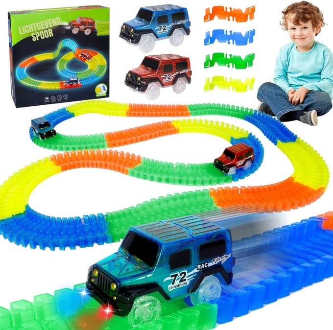 SCH® Racebaan Elektrisch - racebaan - Meerkleurig - ‎28cm x 27cm x 7cm