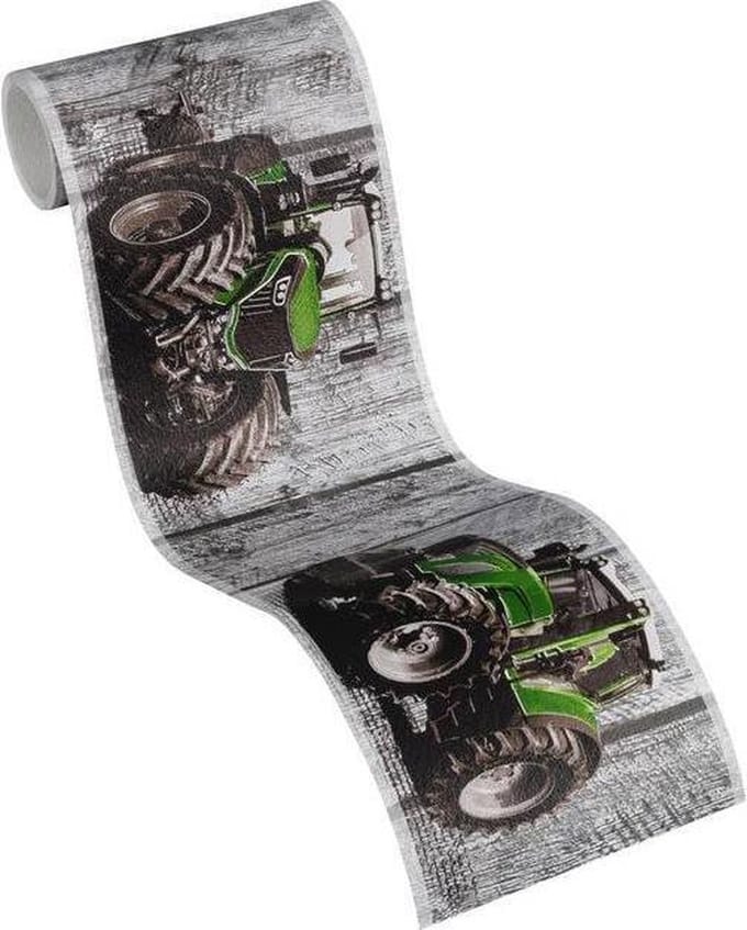 TRACTOR BEHANGRAND | Kinderkamer - groen - A.S. Création Only Borders 11