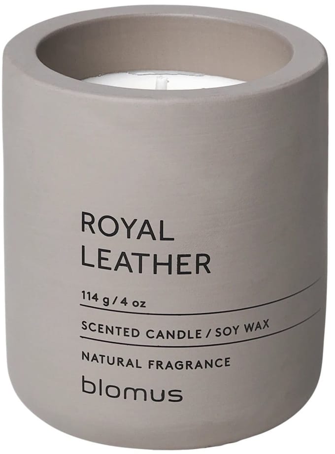 Blomus Fraga Geurkaars - royal - leather - hoogte 8cm - diameter 6.5cm - satellite
