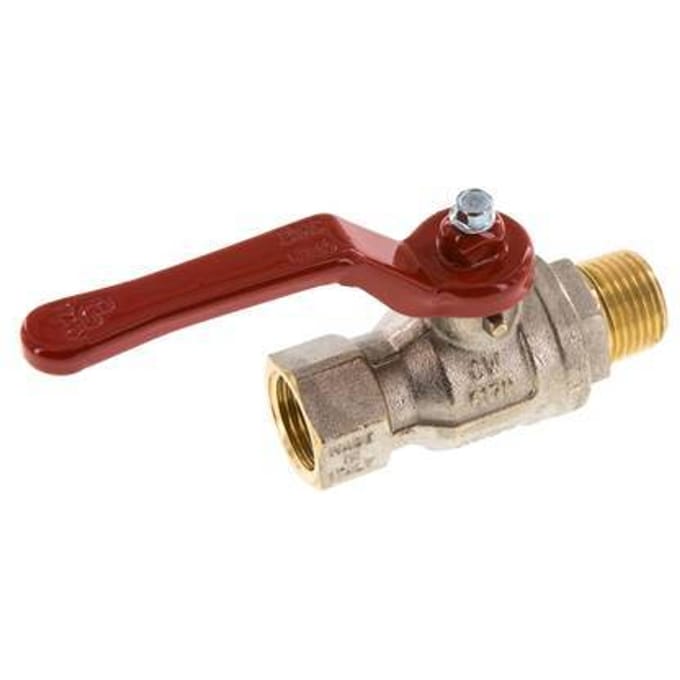 Buiten x Binnendraad R/Rp 1/2 inch 2-Weg Messing Kogelkraan - BL2BN-M-MF-012
