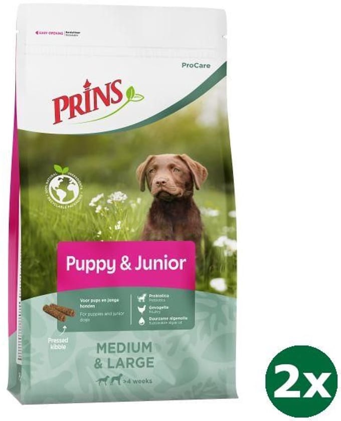 2x20 kg Prins procare puppy/junior hondenvoer