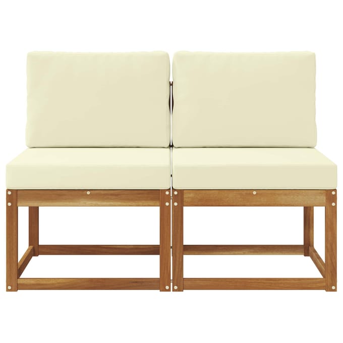 vidaXL - 2 - Stuk - Buiten - Midden - Sofa - Massief - Acacia - Hout