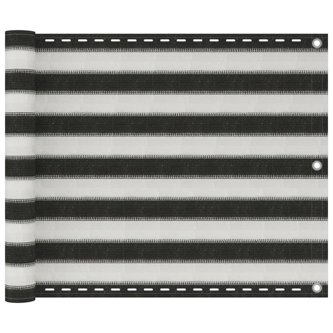 vidaXL - Balkonscherm - HDPE - 75x600 - cm - antraciet - en - wit