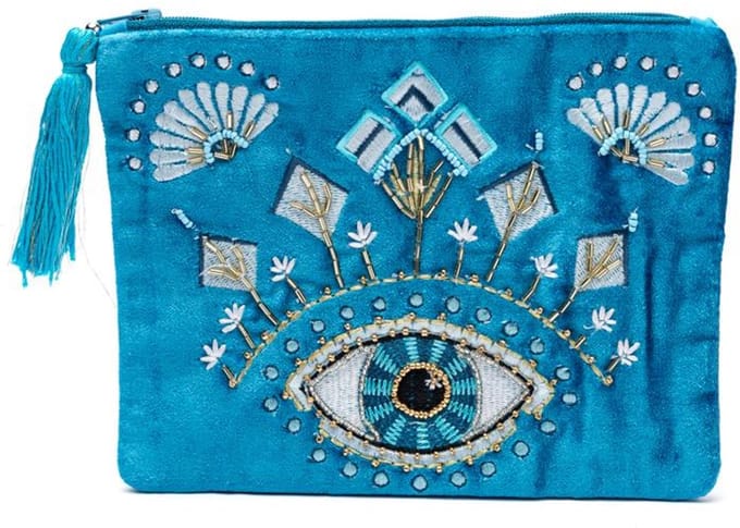Etui fluweel blauw met Alziend Oog – 20 cm x 15 cm