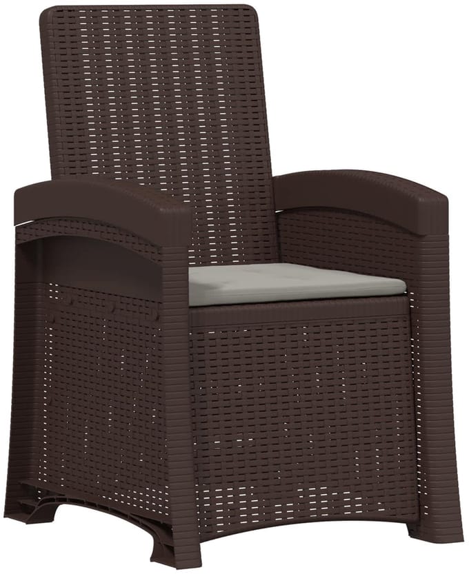 vidaXL - Ligstoel - Rieten - Look - Bruin - en - lichtgrijs - PP