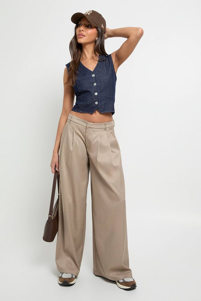 boohoo Dames Denim Gilet | Indigo | Maat: 12