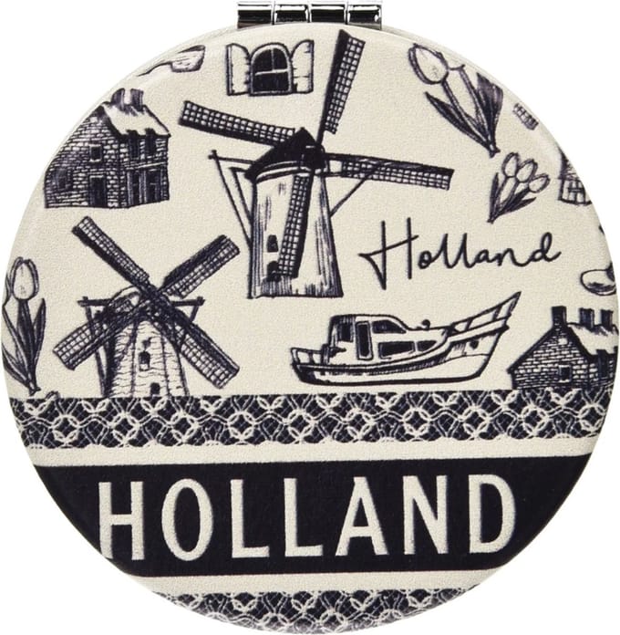 Spiegel Rond - Holland Souvenir - Zwart - Robin Ruth