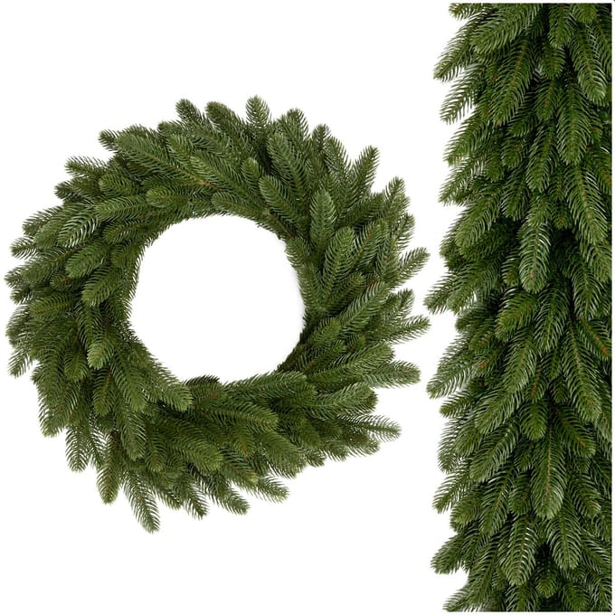 Springos Kerstslinger | Guirlande | Kerstdecoratie | 1 m | Donkergroen