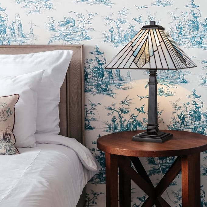 Elstead Lighting Tiffany LED Tafellamp Alderley | 1X E27 Max 60W | Dimbaar | Vintage Bronze