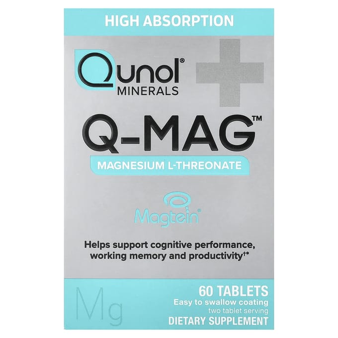 Qunol, Q-MAG™, Acide L-Thréonique de Magnésium, 60 comprimés (72 mg par comprimé)
