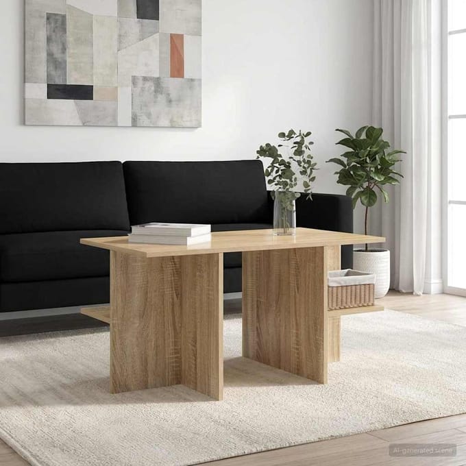 vidaXL - Salontafel - Sonoma - Eiken - 87 - x - 50 - x - 45 - cm - Geconstrueerd - hout