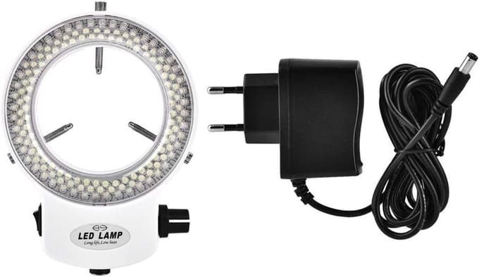 LED Lichtring - Verstelbare Verlichting - Microscoop Camera - Hoge Helderheid 18000 LUX - 12.5 x 9.8 x 3 cm