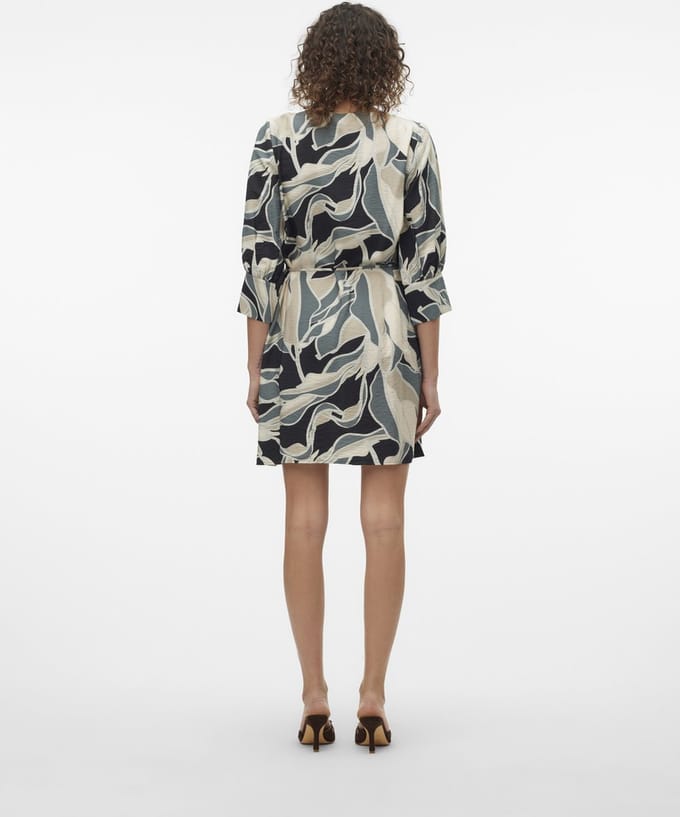VERO MODA - VMBELINE BEA 3/4 SHORT DRESS WVN GA - Dames - Mini jurken