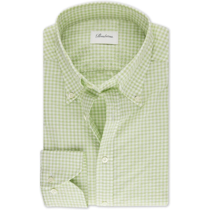 Stenströms Slimline/26, Rc Cuff Green Check Taglia: S | Camicie Casual Outlet | Uomo | Verde