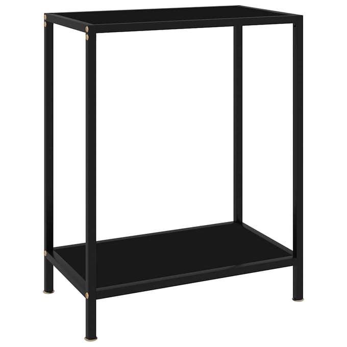 vidaXL - Wandtafel - 60x35x75 - cm - gehard - glas - zwart