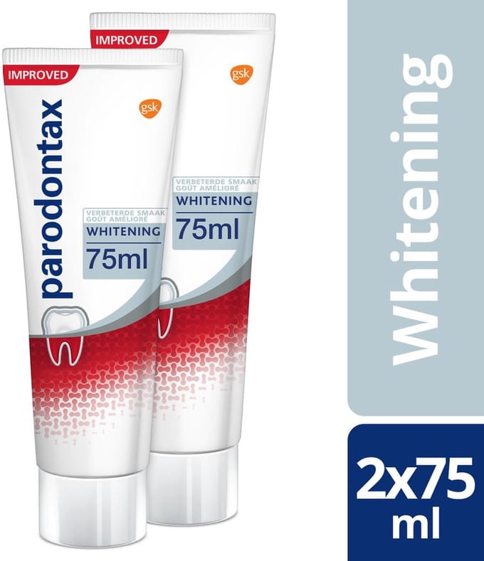 Parodontax Whitening - Tandpasta - tegen bloedend tandvlees - 2x75 ml