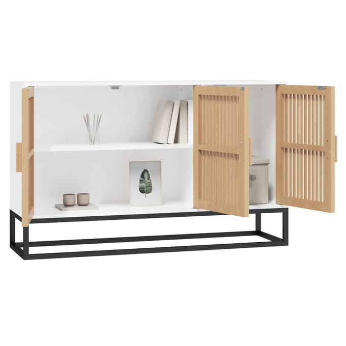 vidaXL - Dressoir - 105x30x65 - cm - bewerkt - hout - wit