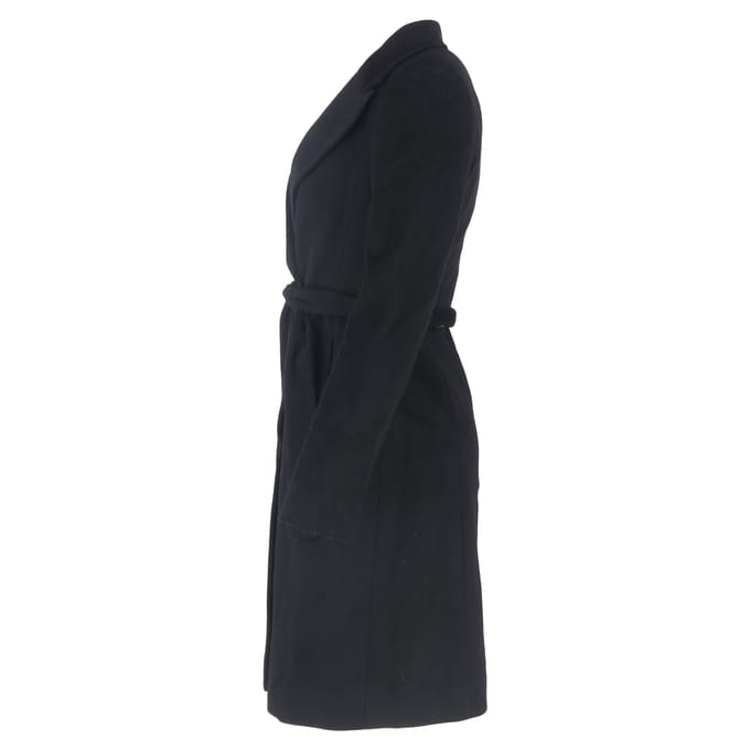 Hugo Boss jas met riem in zwarte wol
