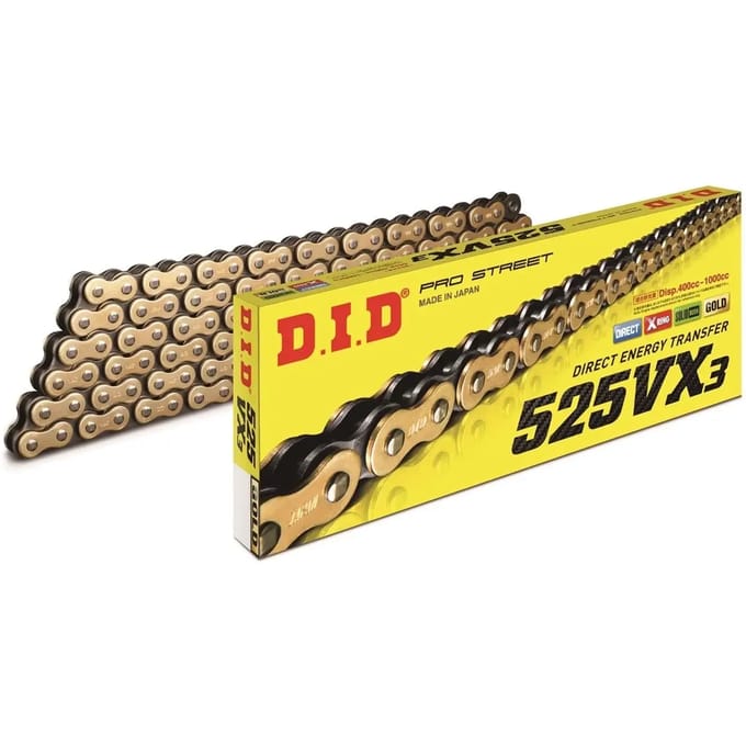 Motorfiets rolketting D.I.D 525Vx3(G&B) X 112 Mail. Zj