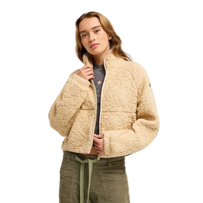 Roxy Blurry Cloud Fleece Jas Beige L Vrouw
