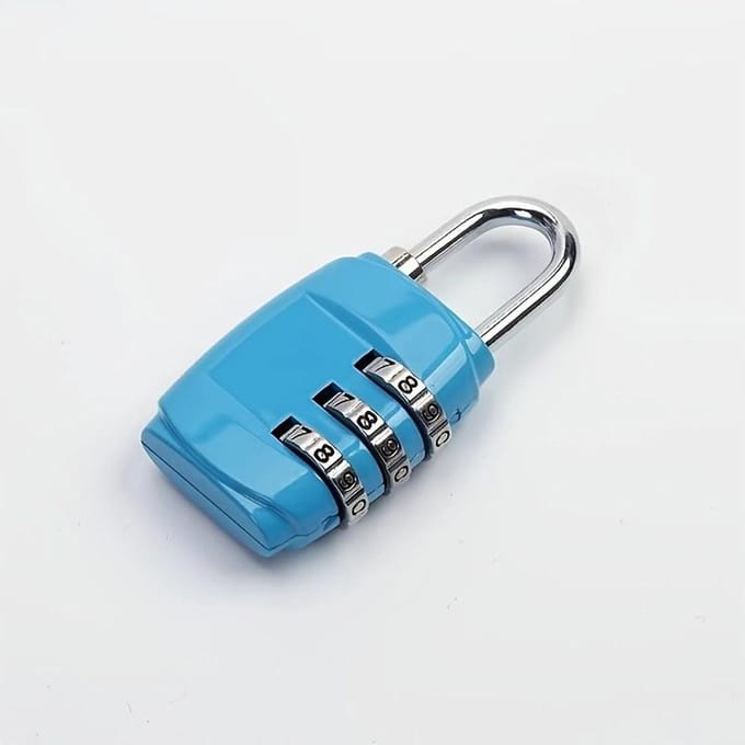 Mini cadenas à combinaison à 3 chiffres, cadenas de voyage portable, cadenas à code pour casier, sac à dos de gym, cadenas de sécurité blue