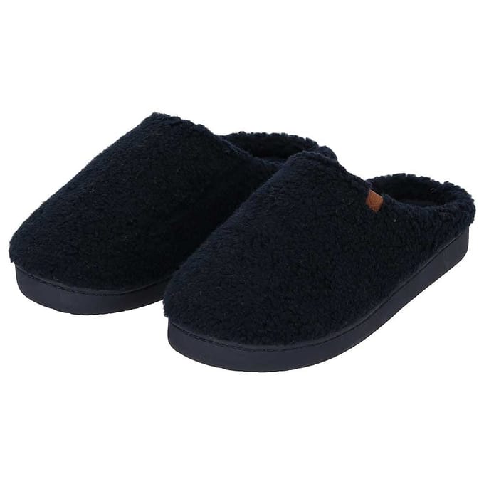 Apollo - Pantoffels heren - Navy Blauw - Teddy Wol - Maat 45/46 - Sloffen - Sloffen heren - Pantoffels heren maat 45