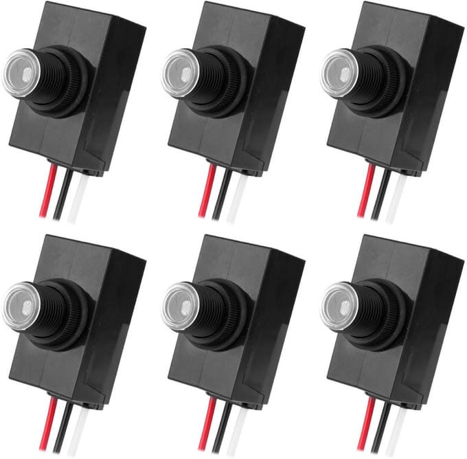 6x Schemerschakelaar Buitenverlichting - Universele Lichtsensor voor Tuin- en Bewegingslampen