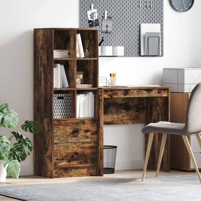 vidaXL - Bureau - Rook - Eiken - 115,5 - x - 40 - x - 127 - cm - 2 - st
