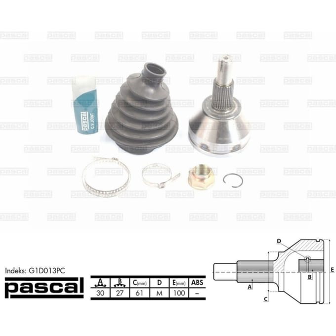 Homokineet reparatie set, aandrijfas PASCAL G1D013PC
