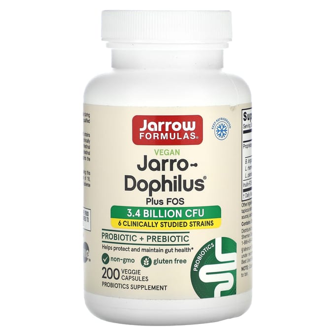 Jarrow Formulas, Jarro-Dophilus + FOS, 3,4 miljard, 200 capsules
