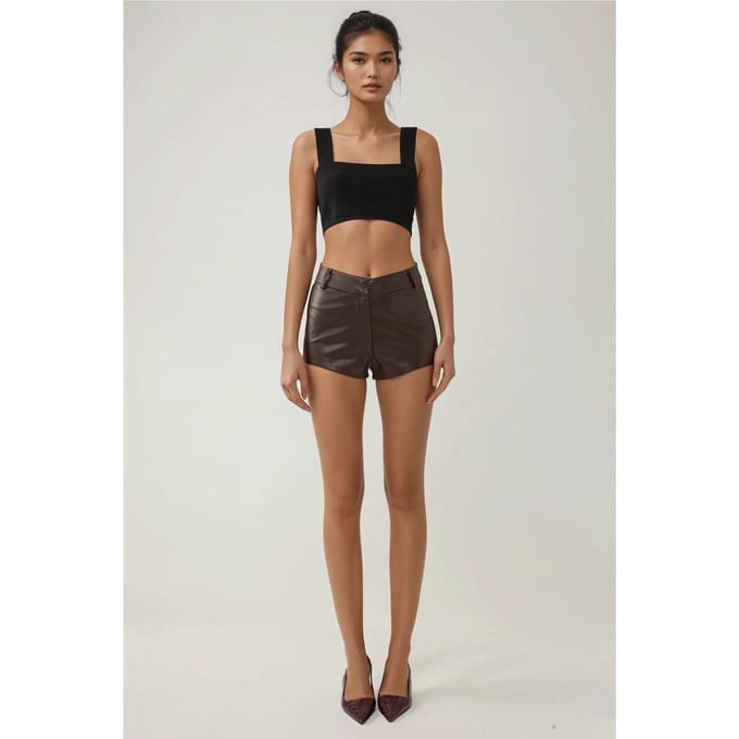 Kunstlederen Strakke Hotpants