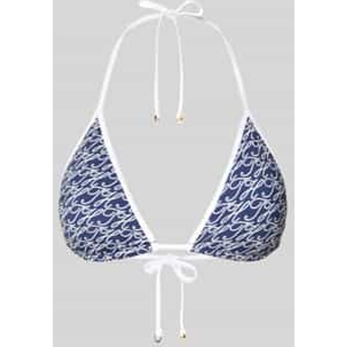 Halter bikinitop met labelprint