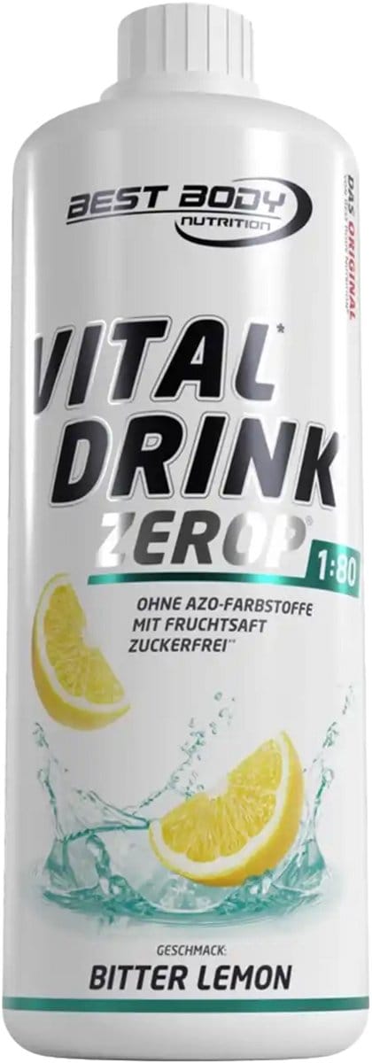 Best Body Nutrition Vital Drink Zerop (1000ml) Bitter Lemon - Intra- & Post-Workout - Intra-Workout