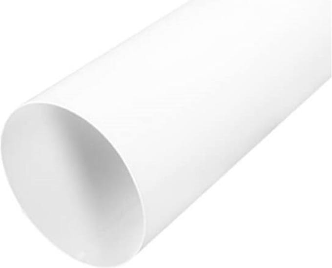 Buis wit diameter 125mm - lengte 1 meter RAL 9010