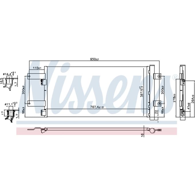 Condensator, airconditioning NISSENS 941073
