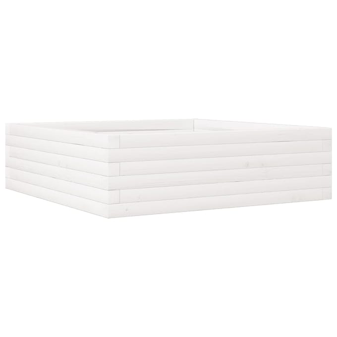 vidaXL - Plantenbak - 80x80x23 - cm - massief - grenenhout - wit