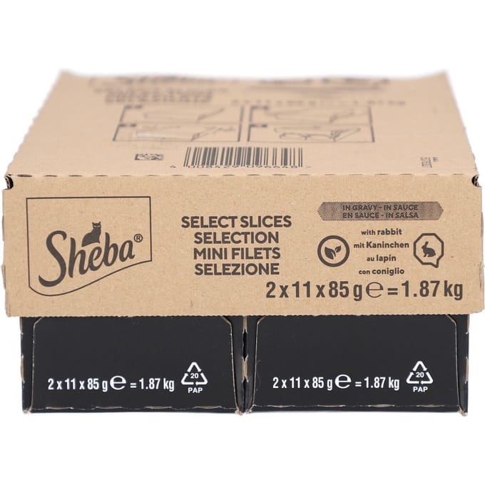 Sheba Mini Filets in Saus - Konijn voor Volwassen Katten 22x85 Voeding